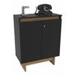 Boahaus Fingal Modern Wood Storage Cabinet with 2 Adjustable Shelves in Black