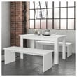 Boahaus Denali 3-Piece Rectangular Modern Wood Dining Set in White