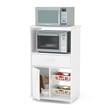 Boahaus Grenoble 1-Drawer Modern Wood Kitchen Storage Cabinet in White