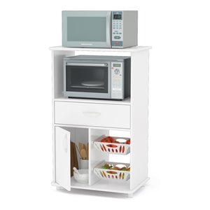 boahaus grenoble 1-drawer modern wood kitchen storage cabinet in white