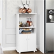 Boahaus Montpellier Modern Wood Kitchen Pantry with Open Compartments in White