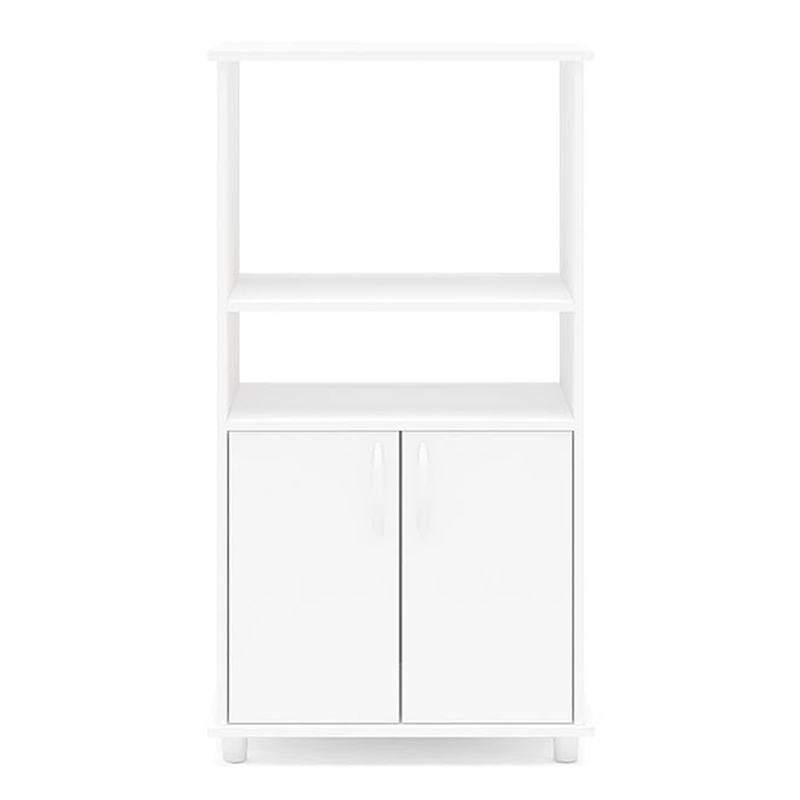 Boahaus Montpellier Modern Wood Kitchen Pantry with Open Compartments in White