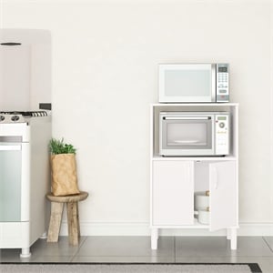 Boahaus Nantes Modern Wood Kitchen Pantry with Open Compartment in White