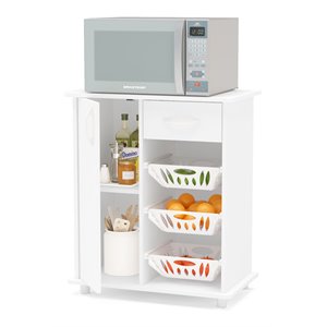 Boahaus Tours 1-Drawer Modern Wood Kitchen Pantry with Drawers in White