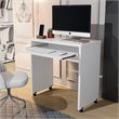 Boahaus Kyoto Modern Wood Computer Desk with Casters in White