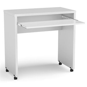 Boahaus Kyoto Modern Wood Computer Desk with Casters in White