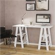 Boahaus Modern Wood Computer Desk with 4 Open Shelves in White