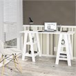 Boahaus Modern Wood Computer Desk with 4 Open Shelves in White