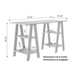 Boahaus Modern Wood Computer Desk with 4 Open Shelves in White