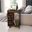 Boahaus Bristol Modern Wood Bar Cart with Rolling Casters in Dark Brown