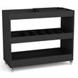 Boahaus Rhyl 5-Rack Modern Wood Bar Cart with Lockable Casters in Black