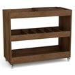 Boahaus Rhyl 5-Rack Modern Wood Bar Cart with Lockable Casters in Dark Brown