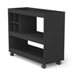 Boahaus Swansea 4-Rack Modern Wood Bar Cart with Lockable Casters in Black