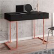 Boahaus Surabaya Modern Wood Computer Desk with Drawers in Black
