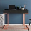 Boahaus Surabaya Modern Wood Computer Desk with Drawers in Black