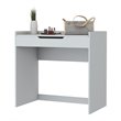 Boahaus Tianjing Modern Wood Student Desk with Flip Top Mirror in White