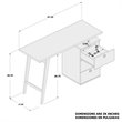 Boahaus Tokyo Modern Wood Computer Desk with Drawers in White
