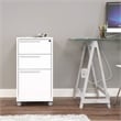 Boahaus Hanoi 3-Drawer Modern Wood File Cabinet with Casters in White