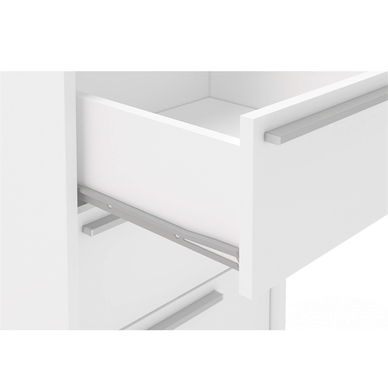 Boahaus Hanoi 3-Drawer Modern Wood File Cabinet with Casters in White