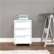 Boahaus Kanazawa 3-Drawer Modern Wood File Cabinet with Casters in White