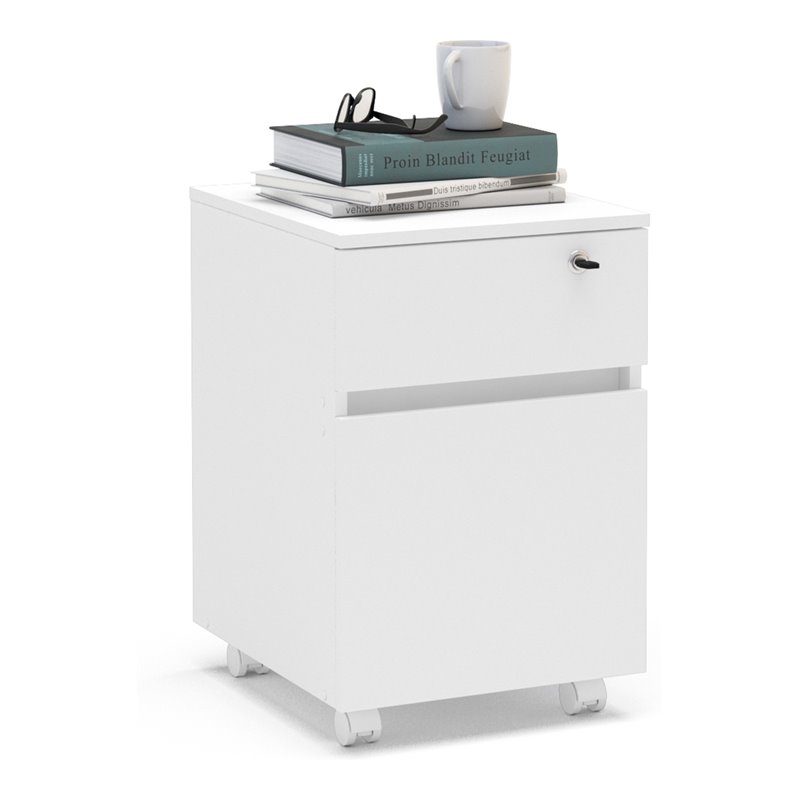 Boahaus Osaka 2-Drawer Modern Wood File Cabinet with Casters in White