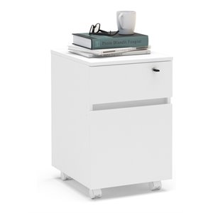 boahaus osaka 2-drawer modern wood file cabinet with casters in white