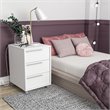 Boahaus Burgos 3-Drawer Modern Wood Nightstand with Casters in White