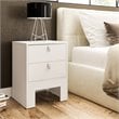 Boahaus Girona 2-Drawer Storage Modern Wood Nightstand in White