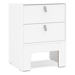 Boahaus Girona 2-Drawer Storage Modern Wood Nightstand in White