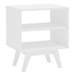 Boahaus Granada Modern Wood Nightstand with Open Shelves in White