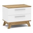 Boahaus Ibiza 2-Drawer Modern Wood Nightstand in White/Brown