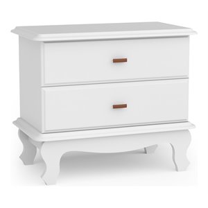 Boahaus Vigo 2-Drawer Curved Silhouette Modern Wood Nightstand in White