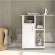 Boahaus Berlin Modern Wood Ironing Cabinet with 3 Open Shelves in White