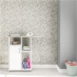 Boahaus Berlin Modern Wood Ironing Cabinet with 3 Open Shelves in White