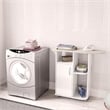 Boahaus Berlin Modern Wood Ironing Cabinet with 3 Open Shelves in White