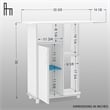 Boahaus Berlin Modern Wood Ironing Cabinet with 3 Open Shelves in White