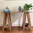 Boahaus Beynac Modern Wood Console Table with 2 Shelves in Brown