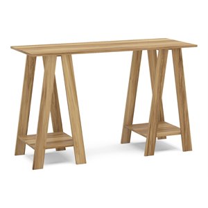 Boahaus Beynac Modern Wood Console Table with 2 Shelves in Brown