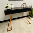 Boahaus Chenonceau Modern Metal Frame & Wood Console Table in Black