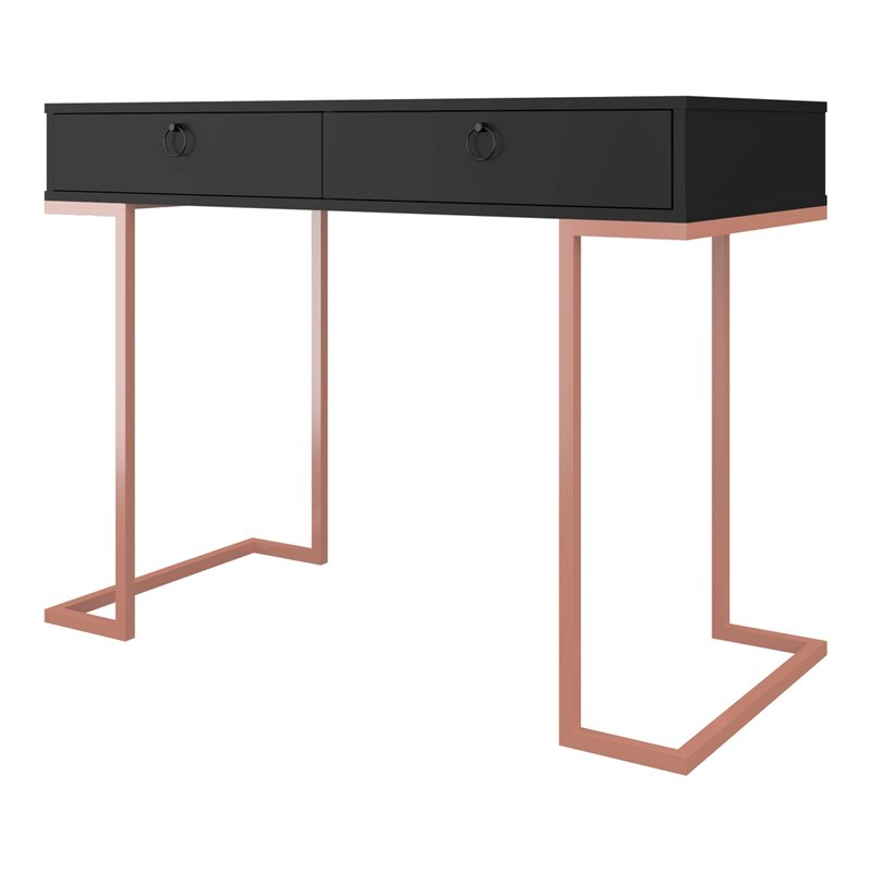 Boahaus Chenonceau Modern Metal Frame & Wood Console Table in Black