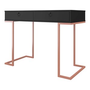 boahaus chenonceau modern metal frame & wood console table in black
