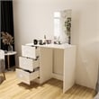 Boahaus Alexandra 3-Drawer Modern Wood Dressing Table with Open Storage in White