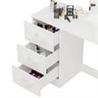 Boahaus Alexandra 3-Drawer Modern Wood Dressing Table with Open Storage in White