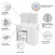 Boahaus Calypso 3-Drawer Modern Wood Makeup Vanity with Mirror in White