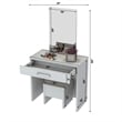 Boahaus Caroline 1-Drawer Modern Wood Makeup Vanity Set with Mirror in White