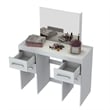 Boahaus Charlotte 4-Drawer Modern Wood Makeup Vanity with Mirror in White