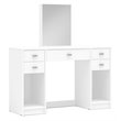 Boahaus Christina 5-Drawer Modern Wood Vanity with Mirror Top in White