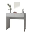 Boahaus Cora 2-Drawer Modern Wood Dressing Table with Lighted Mirror in White