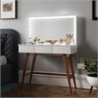 Boahaus Cybele 3-Drawer Modern Wood Vanity with LED Lights in White/Brown