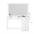 Boahaus Diana 7-Drawer Modern Dressing Table with Mirror and Lights White